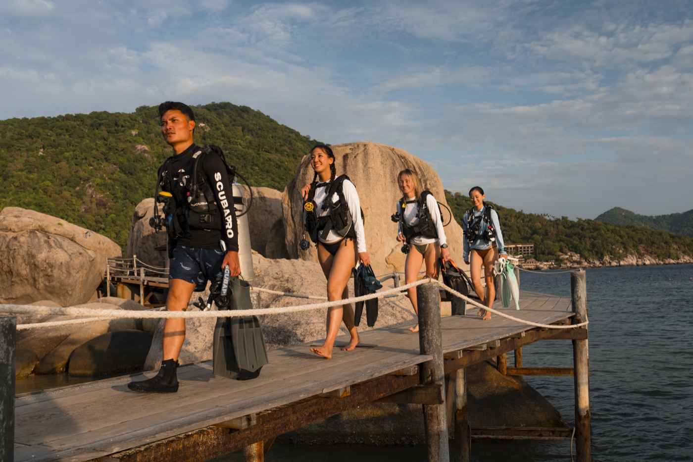 Topside jetty scene
